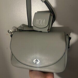 Rae Dunn “HOLA” Gray Crossbody Purse – Perfect Condition